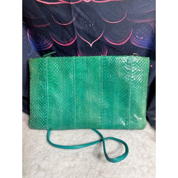 Clemente Handbags - Vintage Clemente Snakeskin Crossbody Clutch